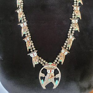 Vintage Filbert & Clara Gasper Owl Necklace & Ring
